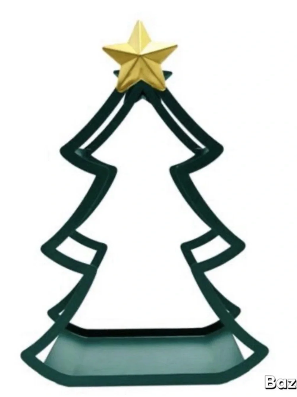 Ashland Green Tree Frame with Red and Gold Ornaments